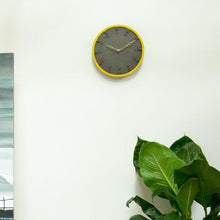 Load image into Gallery viewer, Concrete Moon Wall Clock Charcoal -Yellow-Home Décor-Claymango.com
