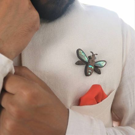 Bee Brooch from Seafret collection.-Mens Accessories-Claymango.com