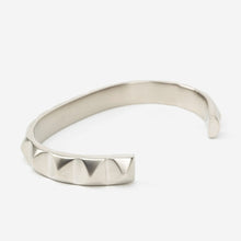 Load image into Gallery viewer, Obelisk Cuff - Satin Silver - , Large (Fits from 7.5 - 8 inch)-Mens Accessories-Claymango.com
