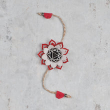 Load image into Gallery viewer, Handcrafted Mandala Block Rakhi from Bloom Collection - (Red &amp; White)-Rakhi-Claymango.com
