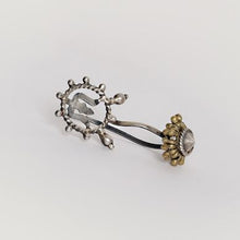 Load image into Gallery viewer, Trishul ear clips - 92.5 Sterling Silver, Brass Ghungroo-Jewellery-Claymango.com
