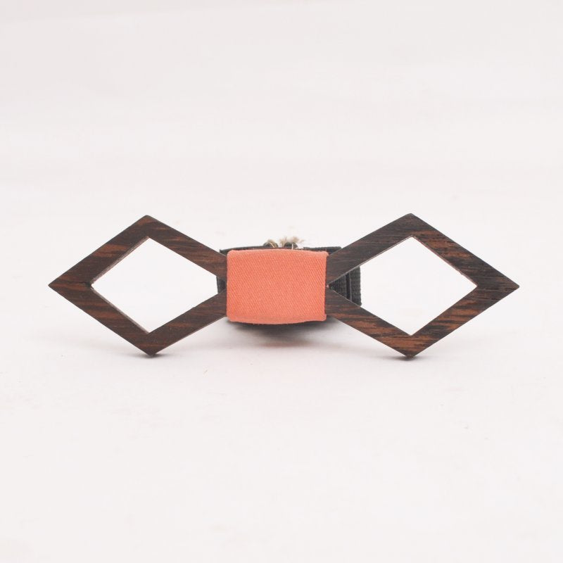 Unisex peach triangular bowtie- CLM002-Mens Accessories-Claymango.com