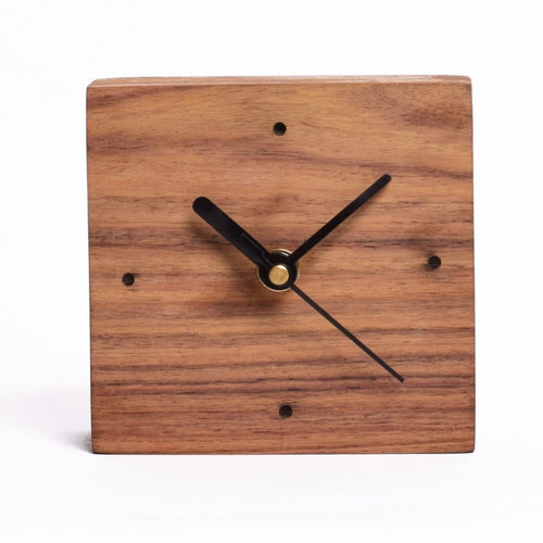 Square wooden block Clock Small -SLC3P07-Home Décor-Claymango.com