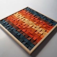 Load image into Gallery viewer, Gradient colour of sundown Modern Wooden pixel Wall sculpture.-Home Décor-Claymango.com
