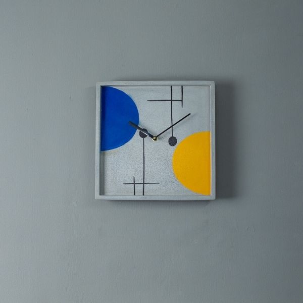Concrete Square Wall Clock Grey-Bahuaas Collection-Home Décor-Claymango.com