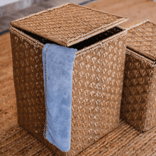 Load image into Gallery viewer, Sahara Upcycled Plastic Laundry Basket - Sirohi - colour_beige, Colour_Gold, Purpose_Storage, Rope Material_Natural Jute Fibre, Rope Material_Plastic Waste
