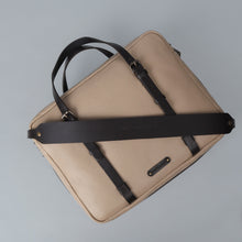 Load image into Gallery viewer, Pink leather laptop briefcase 
