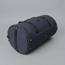 Load image into Gallery viewer, blue canvas gym duffle bag 
