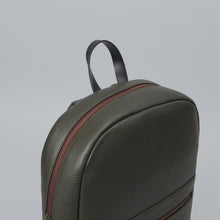 Load image into Gallery viewer, Green leather backpack bag

