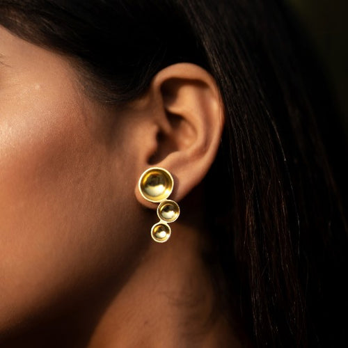 Mara Earrings - Sterling silver & gold Plated-Jewellery-Claymango.com