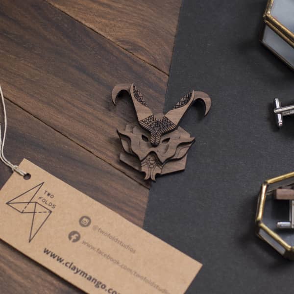 Capricorn Brooch from Zodiac collection - Twofolds-Mens Accessories-Claymango.com