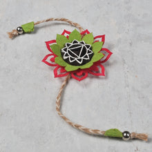 Load image into Gallery viewer, Handcrafted Mandala Block Rakhi from Bloom Collection - (Green &amp; Pink)-Rakhi-Claymango.com

