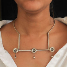 Load image into Gallery viewer, Moh Tricircle Geometric Necklace - 92.5 Sterling Silver-Jewellery-Claymango.com
