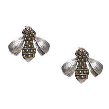 Load image into Gallery viewer, Honey bee earings - 92.5 Sterling Silver, Brass globules-Jewellery-Claymango.com
