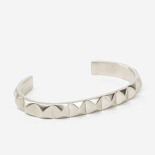 Load image into Gallery viewer, Obelisk Cuff - Satin Silver - , Large (Fits from 7.5 - 8 inch)-Mens Accessories-Claymango.com

