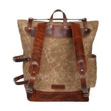 Load image into Gallery viewer, Handcrafted Wolf Pack (Sand Storm) waxed canvas Backpack with lifetime repair warranty-Bags-Claymango.com
