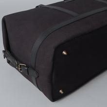 Load image into Gallery viewer, black canvas travel handbag
