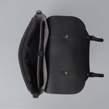 Load image into Gallery viewer, black premium leather briefcase 
