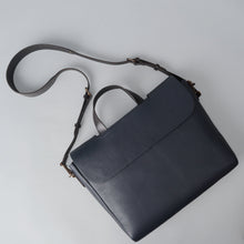 Load image into Gallery viewer, navy Leather laptop breifcase
