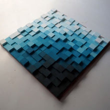 Load image into Gallery viewer, Deep Sea Gradient colour Modern Wooden pixel Wall sculpture.-Home Décor-Claymango.com
