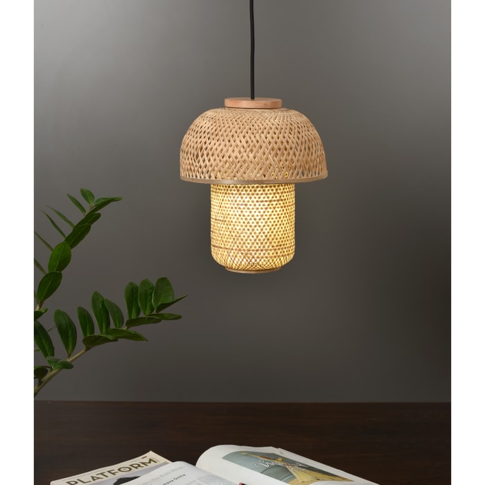 Mush - Unique handmade Woven Hanging Pendant Light, Natural/Bamboo Pendant Light for Home restaurants and offices-Lamps-Claymango.com
