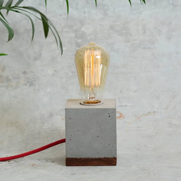Rectangular Pillar concrete Tabletop Lamp with light intensity Dimmer-Lamp-Claymango.com