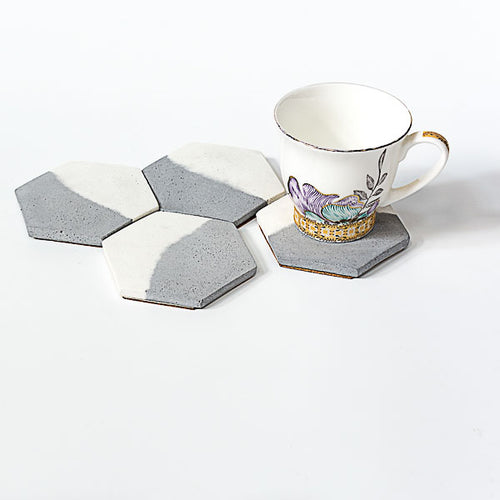 Concrete Hexgon Coaster-Paper & Stationary-Claymango.com