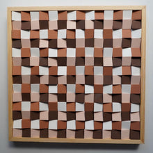 Load image into Gallery viewer, Brown and White colour combination Modern Wooden pixel Wall sculpture.-Home Décor-Claymango.com
