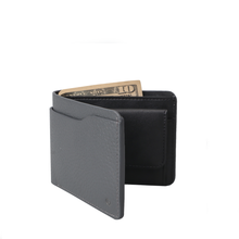 Load image into Gallery viewer, Grey leather wallet for men

