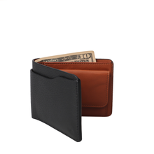 Load image into Gallery viewer, Black leather wallet for men
