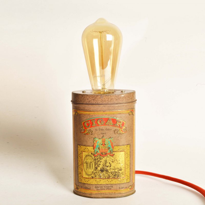 Cigar Box Lamp + Edison Bulb-Lamp-Claymango.com