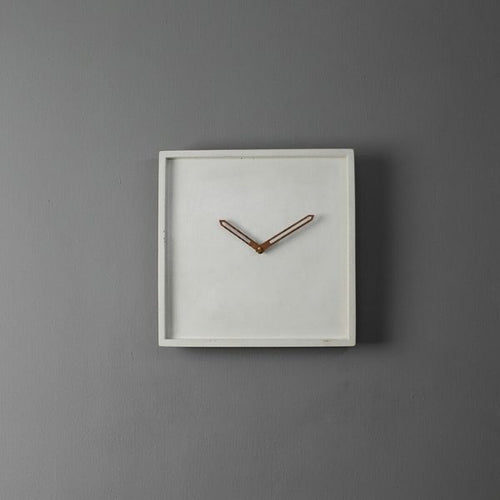 Concrete Square Wall Clock White-Home Décor-Claymango.com