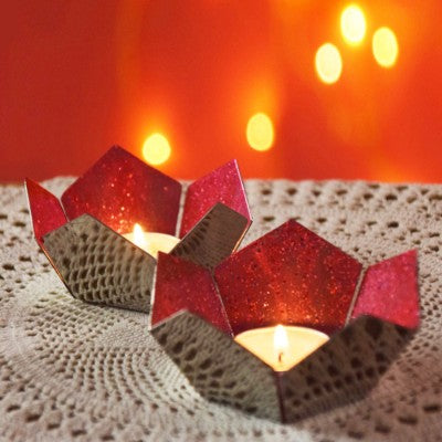 lotus glow tealight holder - Stainless Steel-Home Décor-Claymango.com