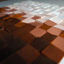 Load image into Gallery viewer, chocolate colour gradient Modern Wooden pixel Wall sculpture.-Home Décor-Claymango.com
