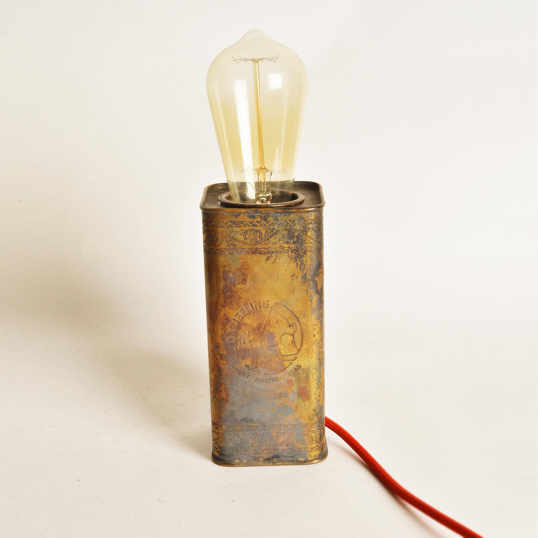 VINTAGE BRASS OLD DARJEELING TEA BOX LAMP(long)- 1 Pc only-Lamp-Claymango.com
