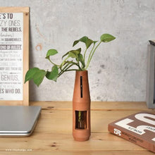 Load image into Gallery viewer, Unique Handmade glass tube Terracotta (clay) Table Top Planter for your workstation.-Terracotta-Claymango.com
