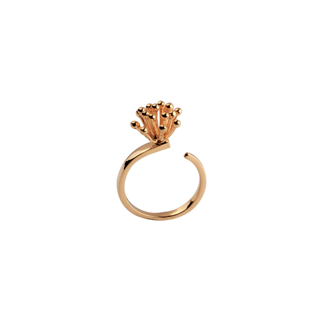 BLOOM Sterlling silver ring - GOLD PLATED-Jewellery-Claymango.com