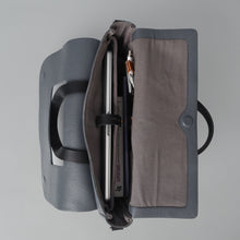 Load image into Gallery viewer, Grey leather laptop briefcase

