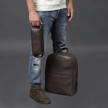 Load image into Gallery viewer, brown leather laptop backpack
