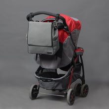 Load image into Gallery viewer, grey canvas diaper bag
