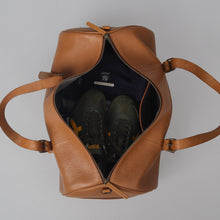 Load image into Gallery viewer, tan Gym Leather bag for men
