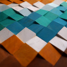 Load image into Gallery viewer, River Colour abstract Modern Wooden pixel Wall sculpture.-Home Décor-Claymango.com
