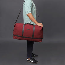 Load image into Gallery viewer, maroon canvas travel handbag
