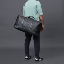 Load image into Gallery viewer, black leather travel bag for men
