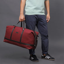 Load image into Gallery viewer, maroon canvas large travel bag
