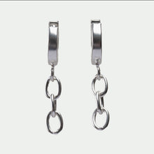 Load image into Gallery viewer, CUBAN CHAIN DROP - EARRINGS - SATIN SILVER
