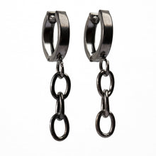 Load image into Gallery viewer, CUBAN CHAIN DROP - EARRINGS - CHROME NOIR
