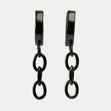 Load image into Gallery viewer, CUBAN CHAIN DROP - EARRINGS - CHROME NOIR
