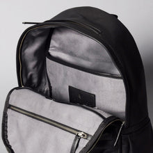 Load image into Gallery viewer, Black leather laptop backpack
