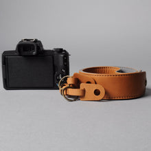 Load image into Gallery viewer, Tan premium leather camera strap
